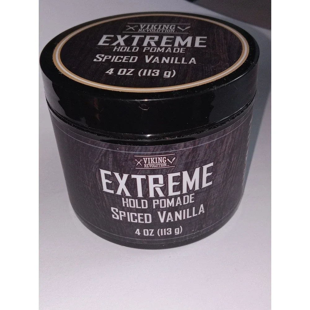 Extreme Hold Spiced Vanilla Hair Pomade for Men -Water Based, High Shine 4oz NIB